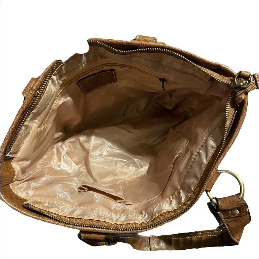 Coach Distressed Leather Denim Signature Patchwork Gigi Tote Bag - Picture 5 of 8